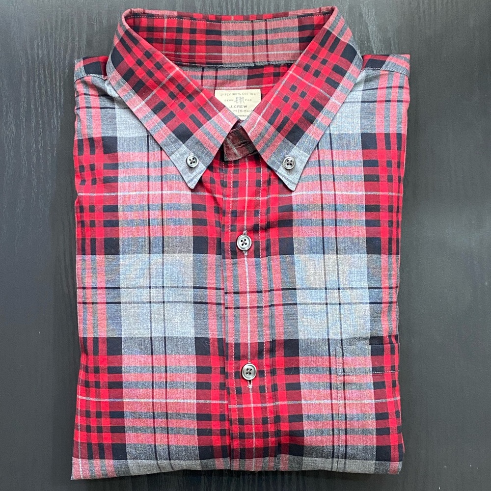 J. Crew Medium Classic Fit Wash Shirt in Plaid